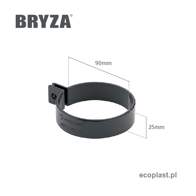 BRYZA PVC - Obejma rury 90mm PVC - SCHEMAT