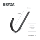 BRYZA PVC - Uchwyt rynnowy 75mm metalowy / PROSTY - SCHEMAT
