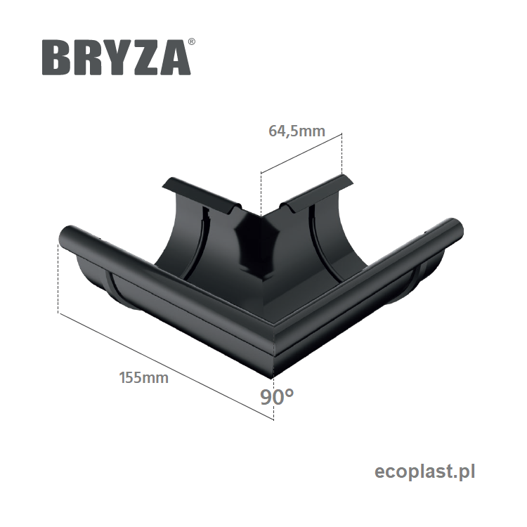 BRYZA PVC - Narożnik 75mm / ZEWNĘTRZNY (kąt 90°) - SCHEMAT