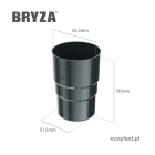 BRYZA PVC - Złączka rury 63mm (mufa) - SCHEMAT