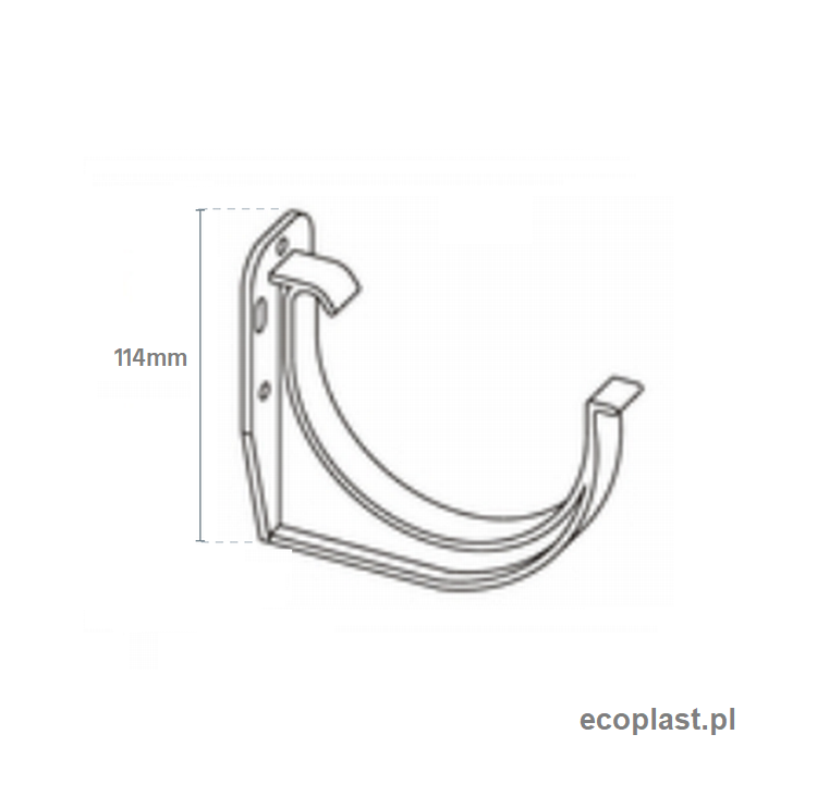 BRĄZOWY PVC - Uchwyt rynnowy 100mm (zamiennik) / DOCZOŁOWY - SCHEMAT