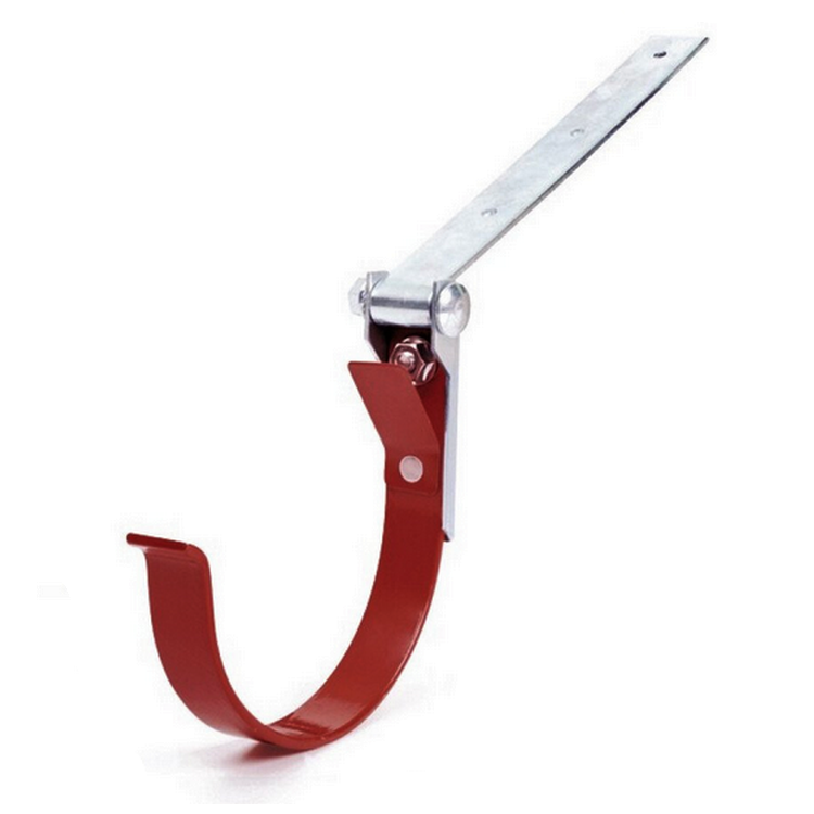 BRYZA PVC czerwony - Uchwyt rynnowy 125mm metalowy / REGULOWANY