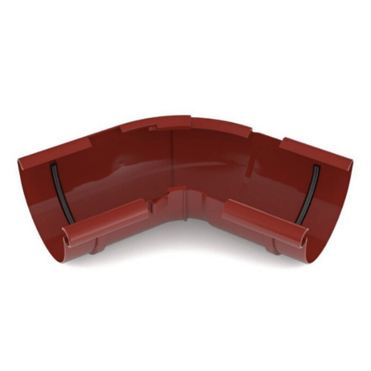 BRYZA PVC czerwony - Narożnik 125mm / WEWNĘTRZNY regulowany (kąt 120°-145°)