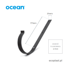 OCEAN PVC - Uchwyt rynnowy 75mm metalowy / PROSTY - SCHEMAT
