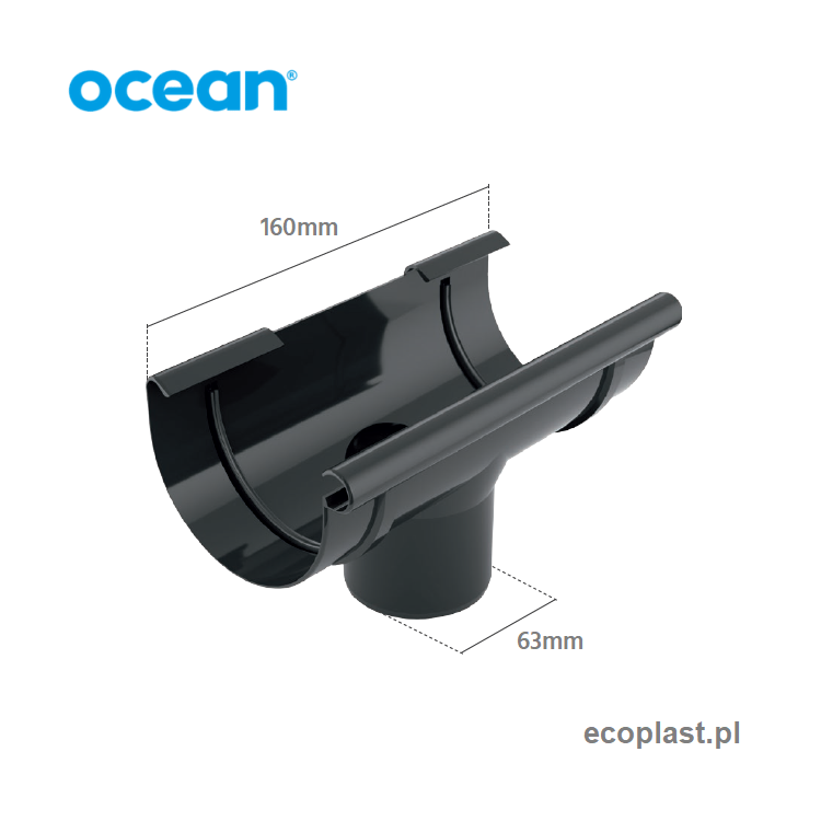 OCEAN PVC - Lej spustowy 75/63mm - SCHEMAT
