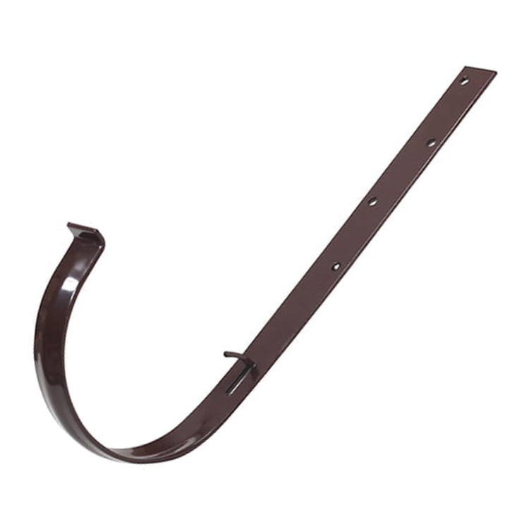 GAMRAT PVC brązowy ciemny - Uchwyt rynnowy 125mm metalowy / PROSTY