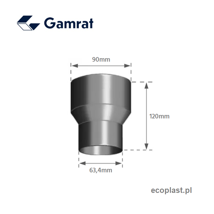 GAMRAT PVC - Redukcja 63/90mm (odwrotna) - SCHEMAT