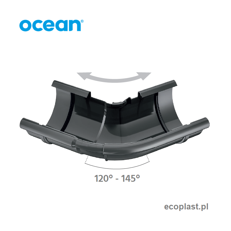 OCEAN PVC - Narożnik ZEWNĘTRZNY regulowany (kąt 120°-145°) - REGULACJA