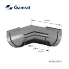 GAMRAT PVC - Narożnik 100mm / WEWNĘTRZNY (kąt 90°) - SCHEMAT