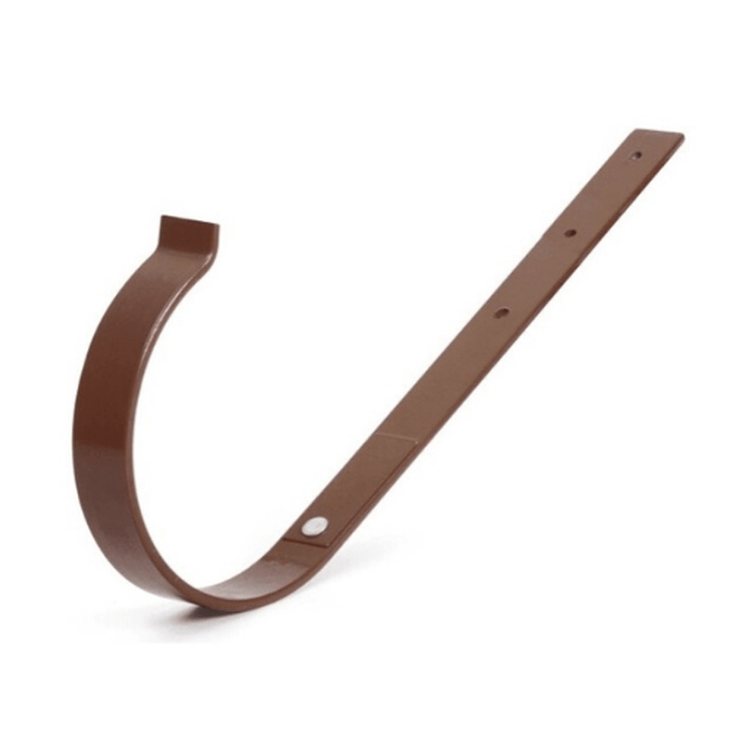BRYZA PVC brązowy - Uchwyt rynnowy 125mm metalowy / PROSTY
