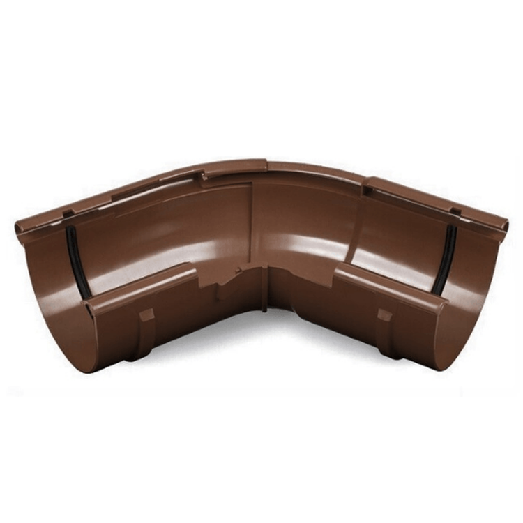 BRYZA PVC brązowy - Narożnik 125mm / ZEWNĘTRZNY regulowany (kąt 120°-145°)
