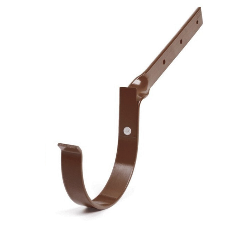 BRYZA PVC brązowy - Uchwyt rynnowy 150mm metalowy / SKRĘCONY