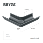 BRYZA STAL - Narożnik 150mm / ZEWNĘTRZNY (kąt 90°) - SCHEMAT