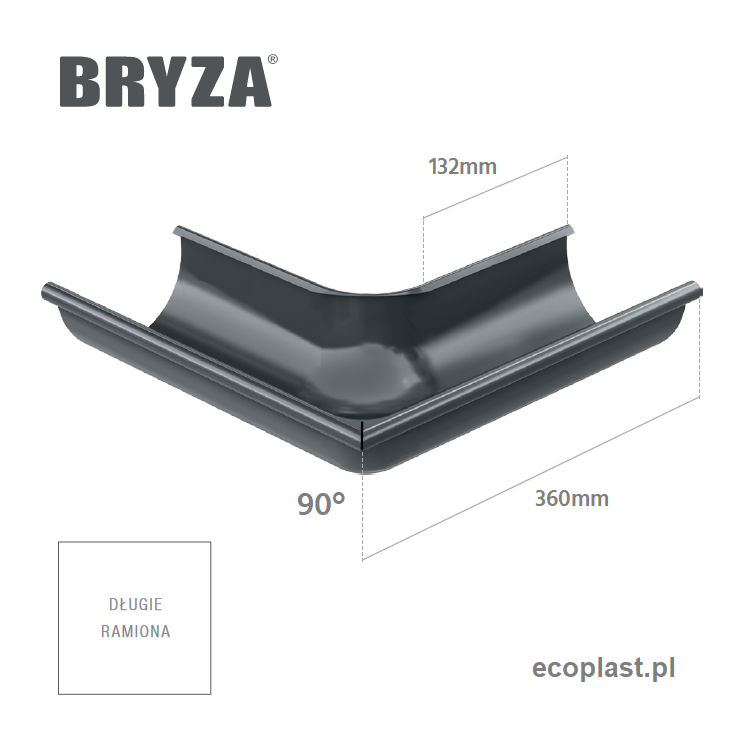 BRYZA STAL - Narożnik 150mm / ZEWNĘTRZNY (kąt 90°) - SCHEMAT
