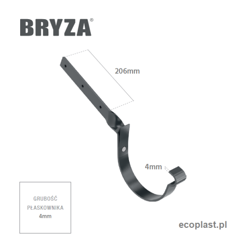 BRYZA STAL - Hak rynnowy 150mm / SKRĘCONY