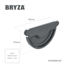 BRYZA STAL czarny - Denko rynnowe 150mm / UNIWERSALNE