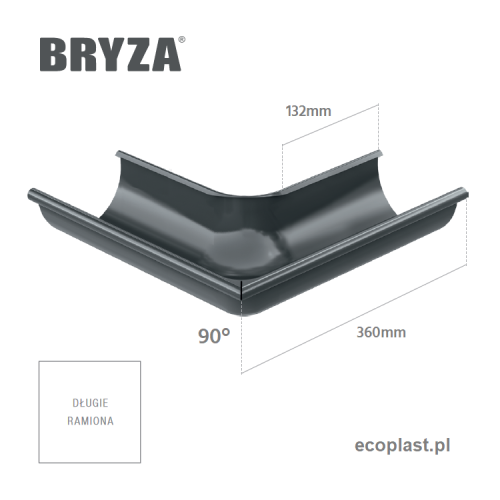 BRYZA STAL - Narożnik 150mm / ZEWNĘTRZNY (kąt 90°) - SCHEMAT