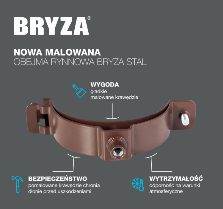BRYZA STAL - Obejma rury 90mm - MALOWANIE