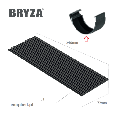 BRYZA STAL - Uszczelka ZŁĄCZKI rynnowej 150mm (zapasowa) / 5szt. - SCHEMAT