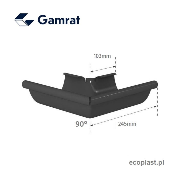 GAMRAT / STALGAM - Narożnik 125mm / ZEWNĘTRZNY (kąt 90°) - SCHEMAT