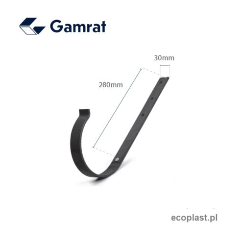 GAMRAT / STALGAM - Uchwyt rynnowy 125mm / PROSTY - SCHEMAT