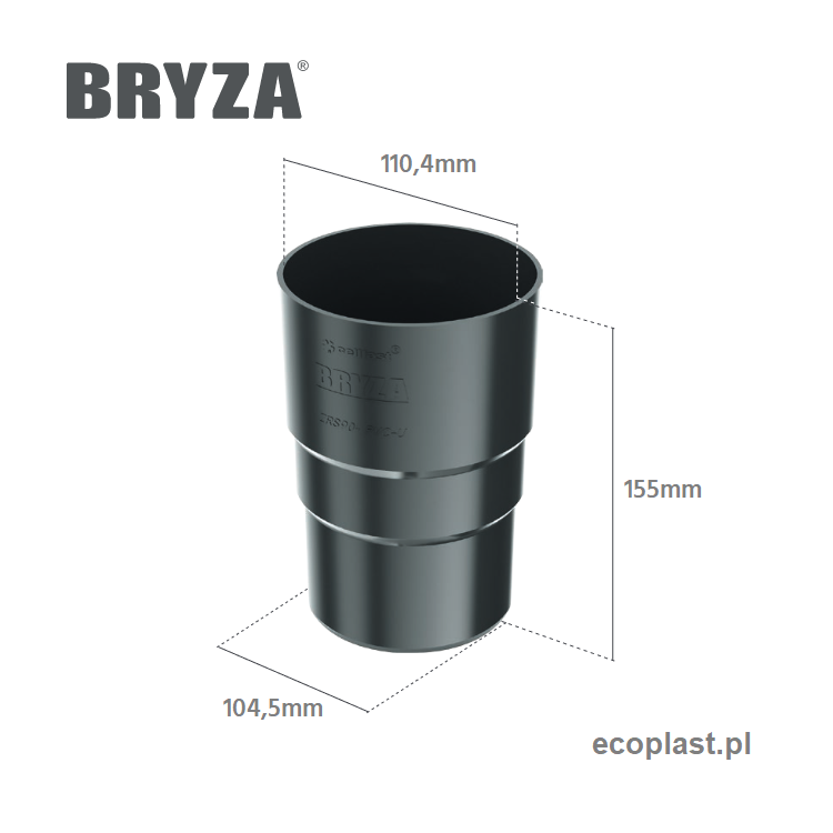 BRYZA PVC czerwony - Złączka rury 110mm (mufa) - SCHEMAT