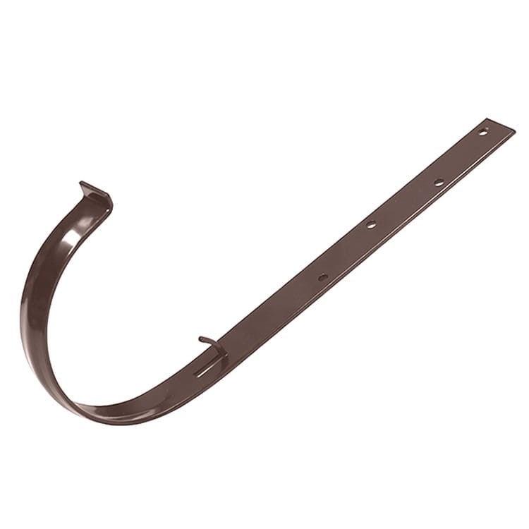 IZABELLA PVC brązowy - Uchwyt rynnowy 90mm metalowy / PROSTY