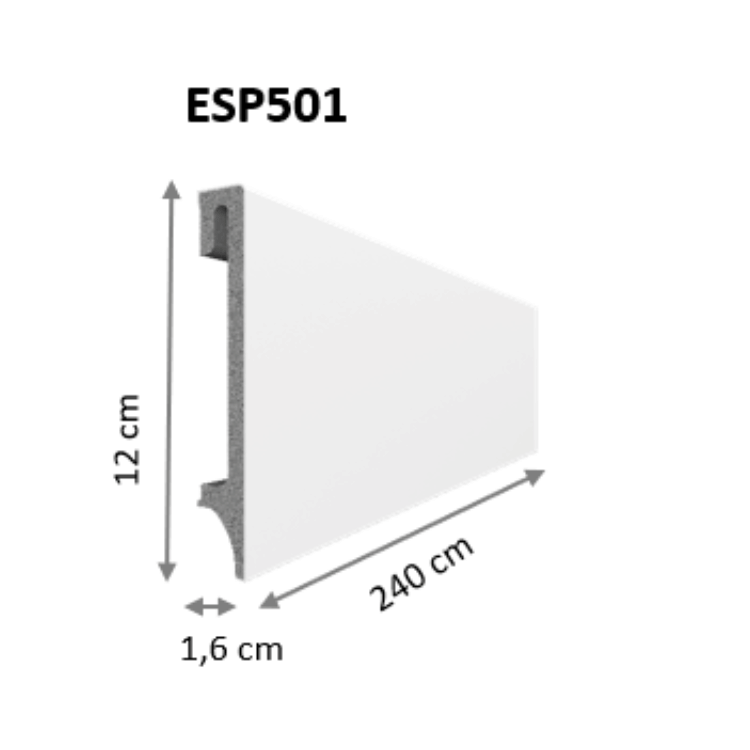 Listwa przypodłogowa Espumo ESP501 biała - schemat