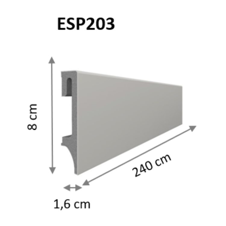 VOX - listwa przypodłogowa Espumo 80 ESP203 szara / 2,4m - schemat