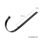 IZABELLA PVC brązowy - Uchwyt rynnowy 90mm metalowy / PROSTY - SCHEMAT