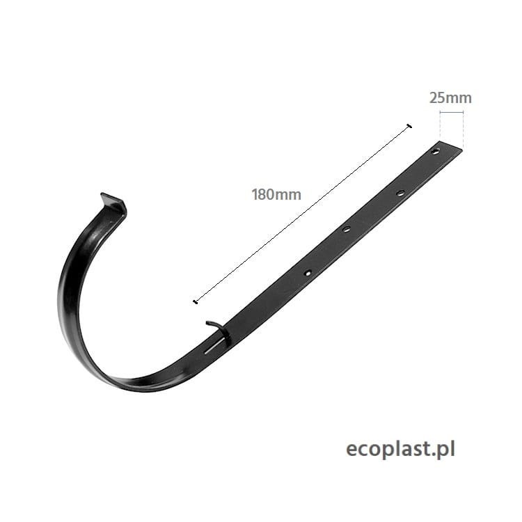 IZABELLA PVC brązowy - Uchwyt rynnowy 90mm metalowy / PROSTY - SCHEMAT