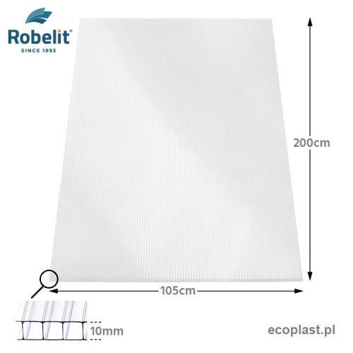 ROBELIT - Poliwęglan komorowy 10mm dymiony (brąz) / 105 x 200cm