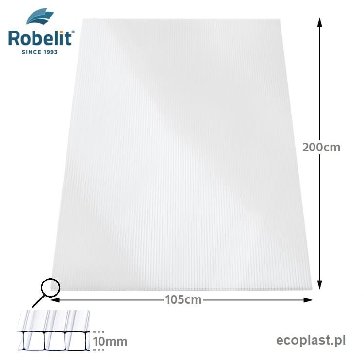 ROBELIT - Poliwęglan komorowy mleczny 10mm / 105 x 200cm - schemat
