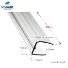 ROBELIT - Profil zamykający U do poliwęglanu 8-10mm / 2,1m - SCHEMAT