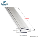 ROBELIT - Profil zamykający U do poliwęglanu 4mm / 2,1m - SCHEMAT