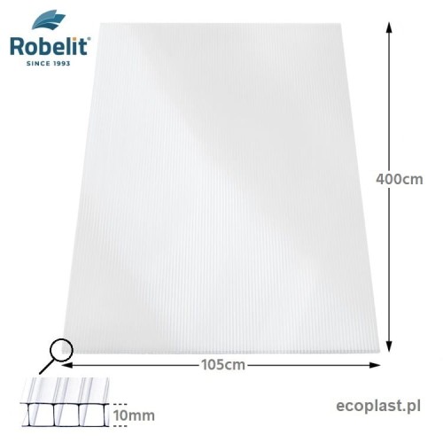 ROBELIT - Poliwęglan komorowy 10mm bezbarwny / 105 x 400cm - SCHEMAT