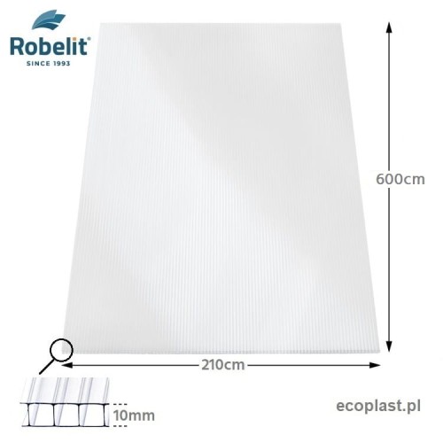 ROBELIT - Poliwęglan komorowy 10mm dymiony (brąz) / 210 x 600cm - SCHEMAT