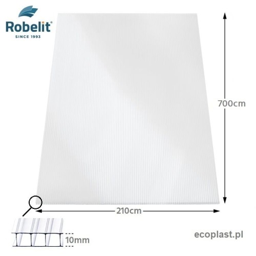 ROBELIT - Poliwęglan komorowy 10mm dymiony (brąz) / 210 x 700cm - SCHEMAT
