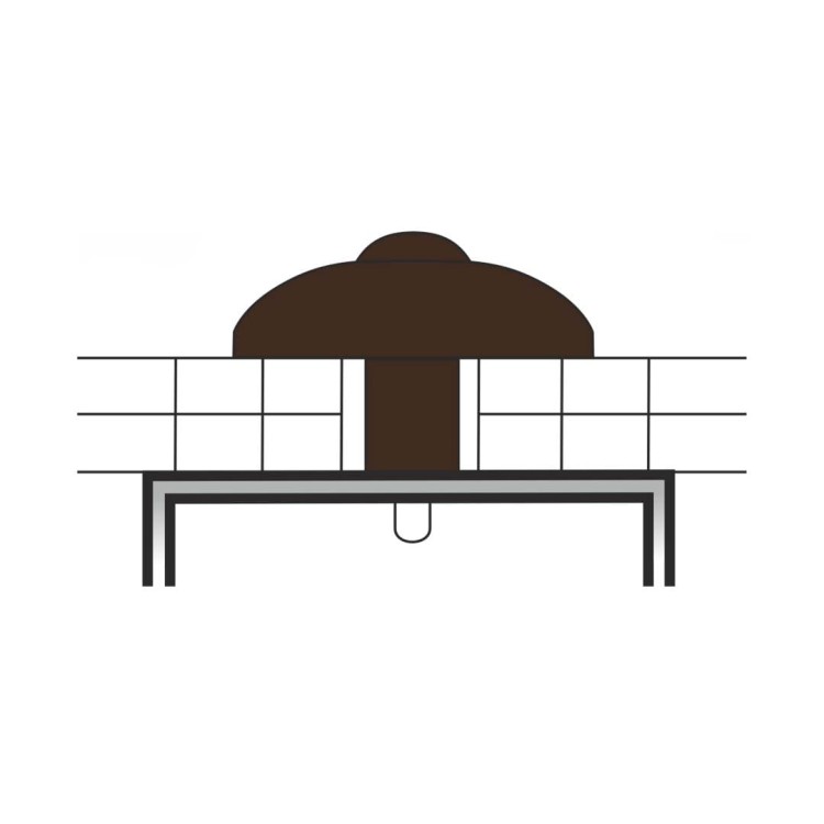 ROBELIT - Podkładka grzybkowa montażowa do poliwęglanu 10mm brąz / 20szt. - SCHEMAT