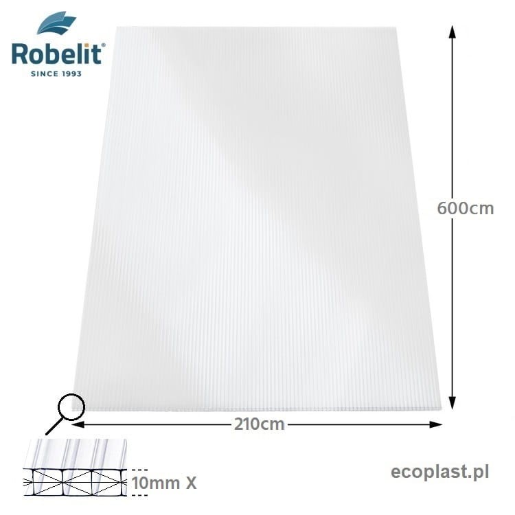 ROBELIT - Poliwęglan komorowy 10mm antracyt / 210 x 600cm - SCHEMAT