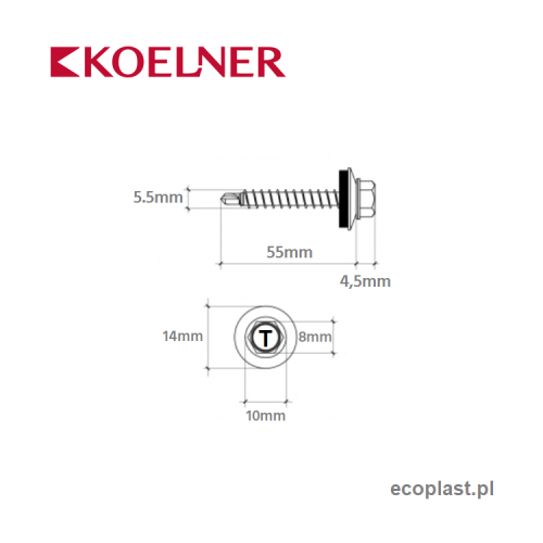KOELNER - Wkręty FARMER ocynk 5,5x55mm / 100szt. - SCHEMAT
