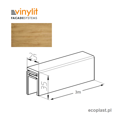 VINYLIT - Listwa uniwersalna "U" Turner Oak Malt / 3m