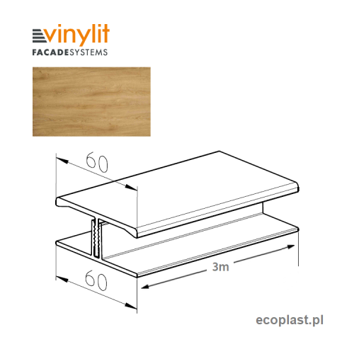 VINYLIT - Listwa łącząca "H" Turner Oak Malt / 3m