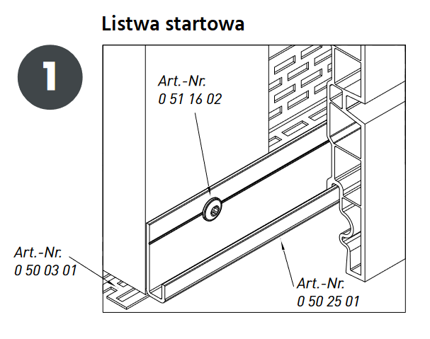VINYLIT - Listwa startowa / 2,5m - MONTAŻ