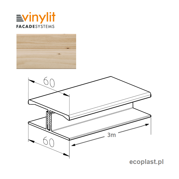 VINYLIT - Listwa łącząca "H" Jura Pine / 3m