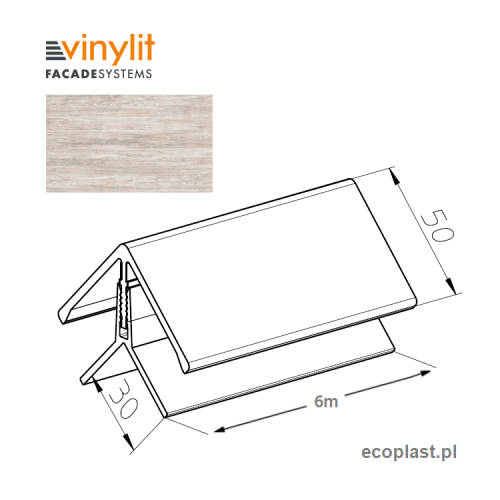 VINYLIT - Narożnik ZEWNĘTRZNY Sheffield Oak Alpine / 6m
