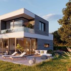 VINYLIT vinyPlus Shadow - Deska elewacyjna Sheffield Oak Alpine - WIZUALIZACJA