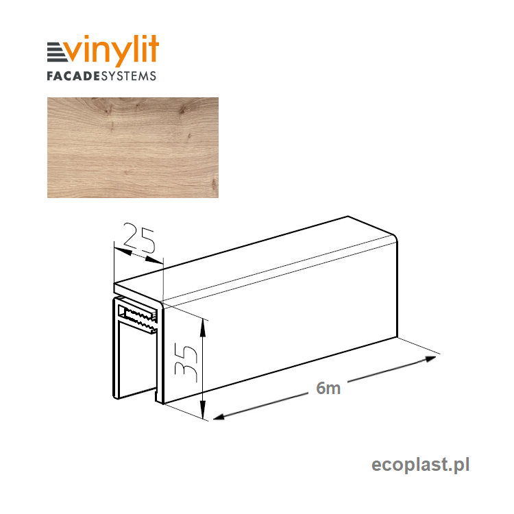 VINYLIT - Listwa uniwersalna "U" Artisan Oak / 6m