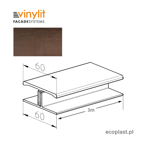VINYLIT - Listwa łącząca "H" Turner Oak Toffee / 3m