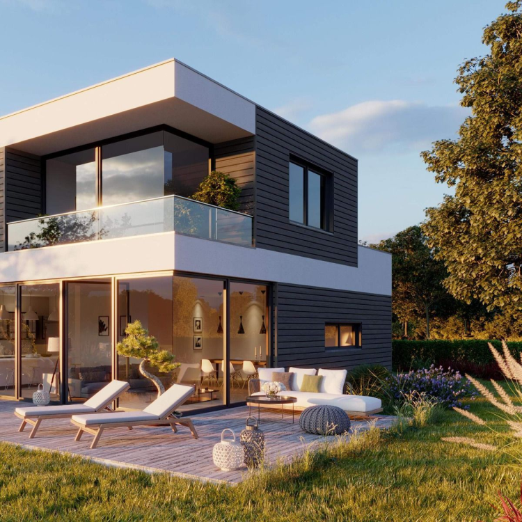 VINYLIT vinyPlus Shadow - Deska elewacyjna Kitami Oak - WIZUALIZACJA